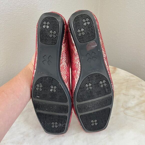 Naturalizer Vanessa Square Toe Comfort Flats Size 8W Wide Women's Snake Print - Picture 6 of 7